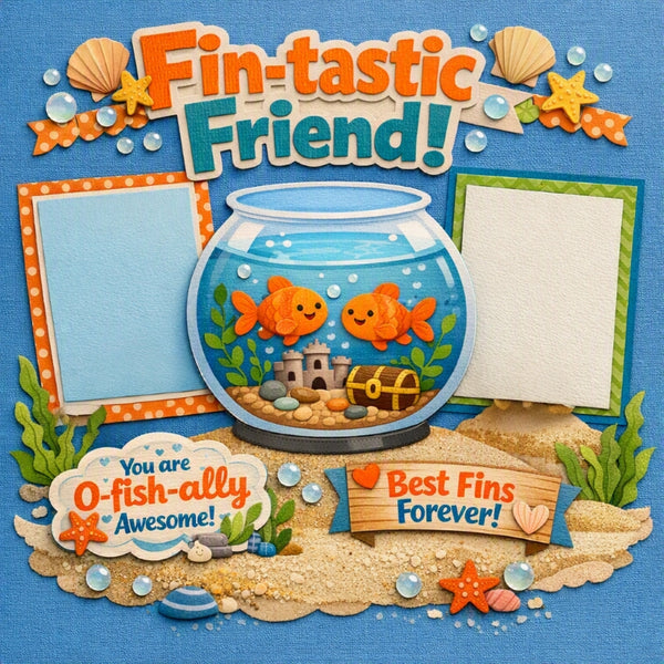 Fin-tastic Friend!-Premade Scrapbook Page