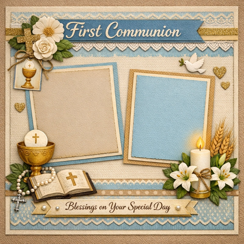 First Communion-Premade Scrapbook Page