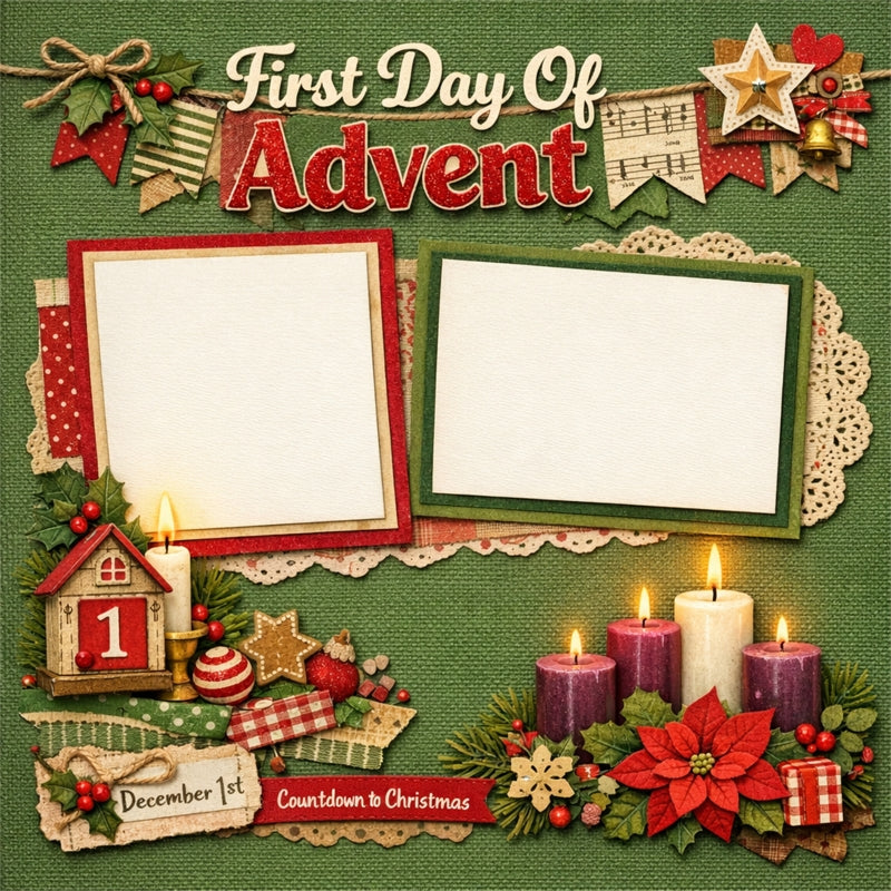 First Day Of Advent-Premade Scrapbook Page