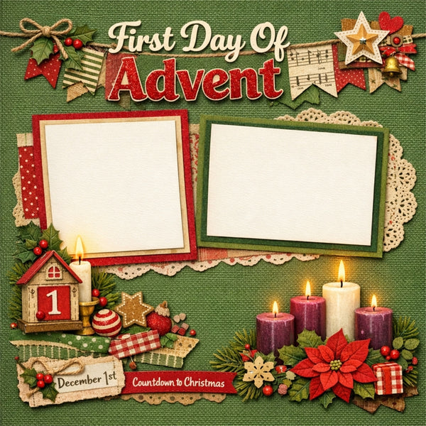 First Day Of Advent-Premade Scrapbook Page