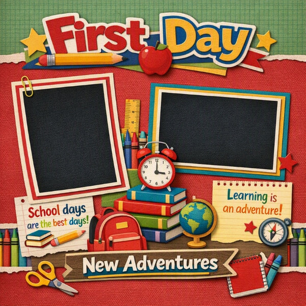 First Day-Premade Scrapbook Page