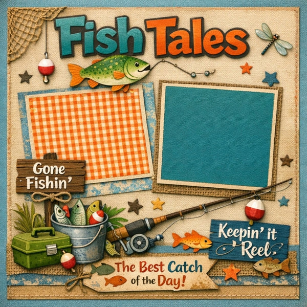 Fish Tales-Premade Scrapbook Page