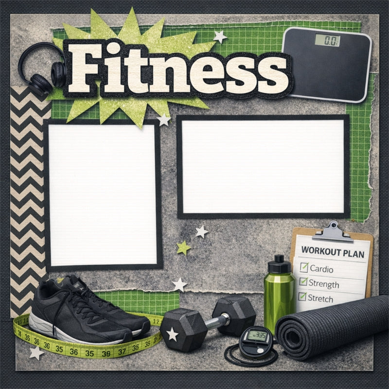 Fitness-Premade Scrapbook Page