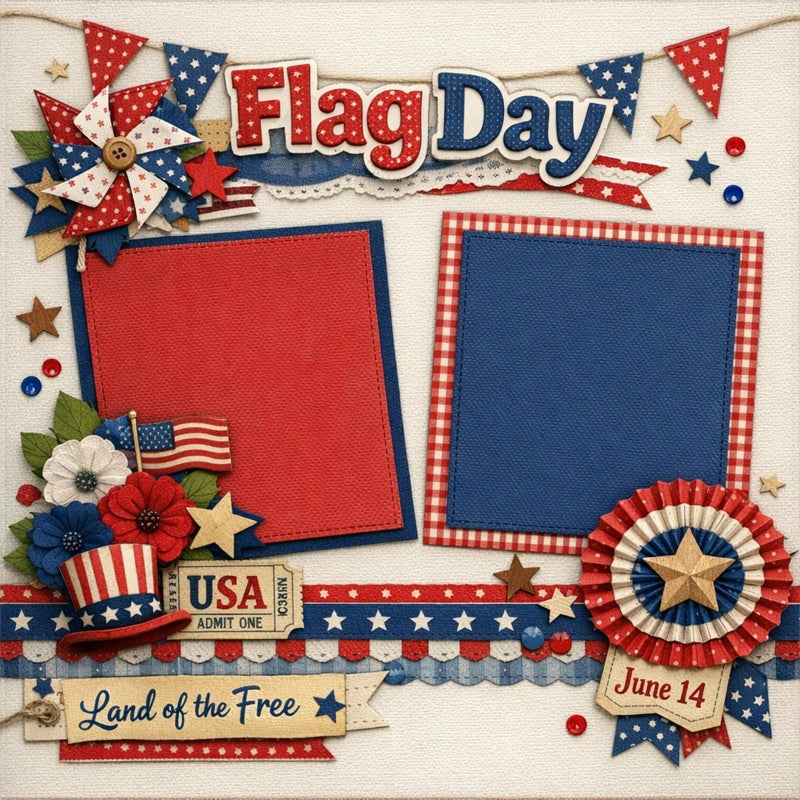 Flag Day-Premade Scrapbook Page