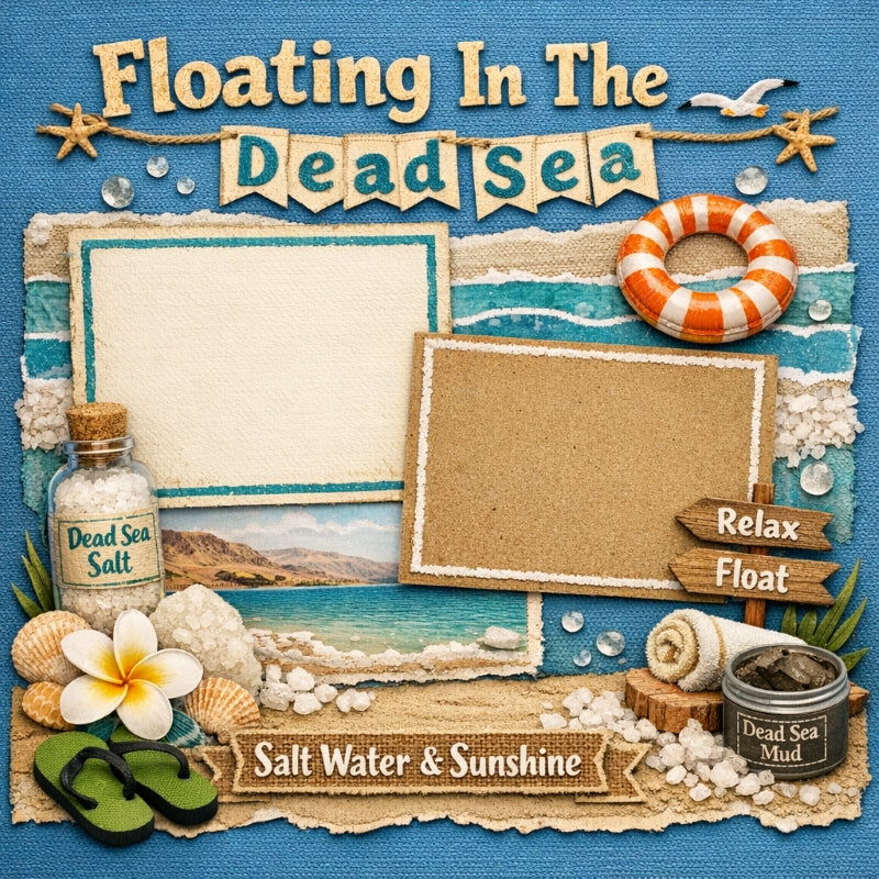 Floating In The Dead Sea-Premade Scrapbook Page