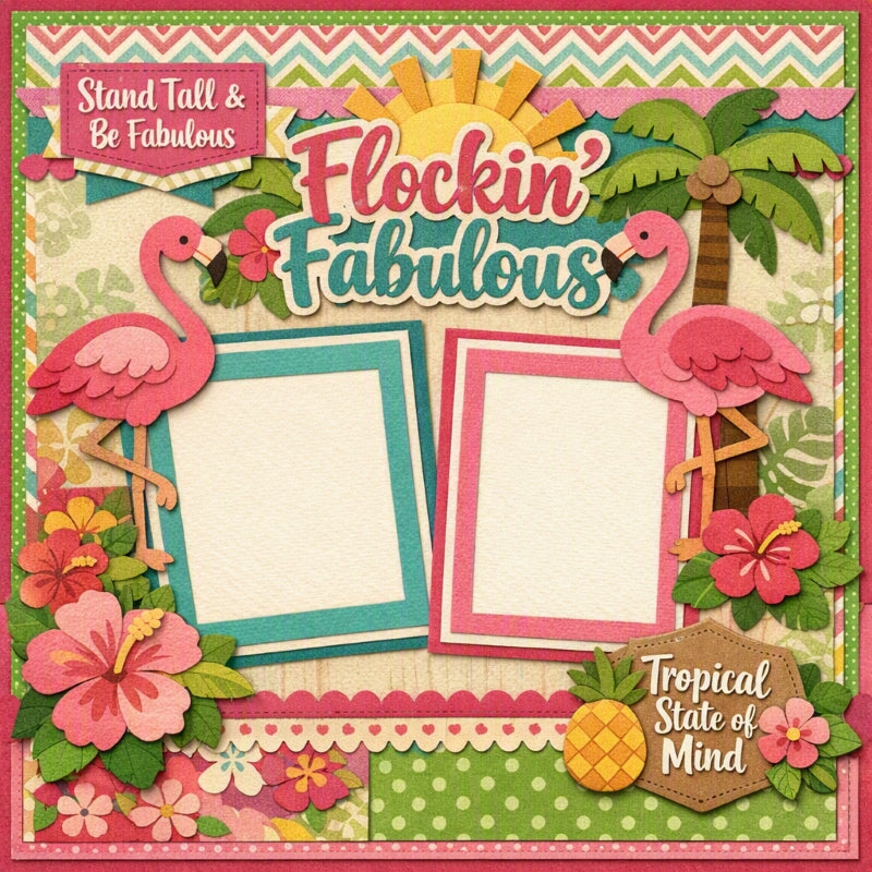 Flockin' Fabulous-Premade Scrapbook Page