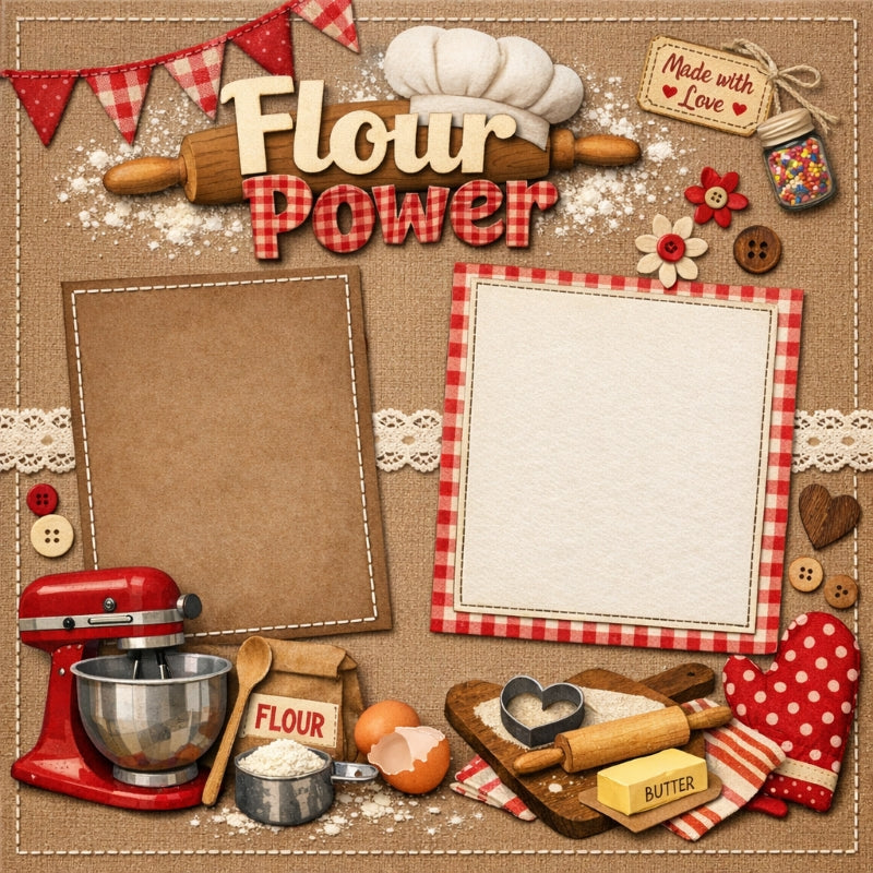 Flour Power-Premade Scrapbook Page