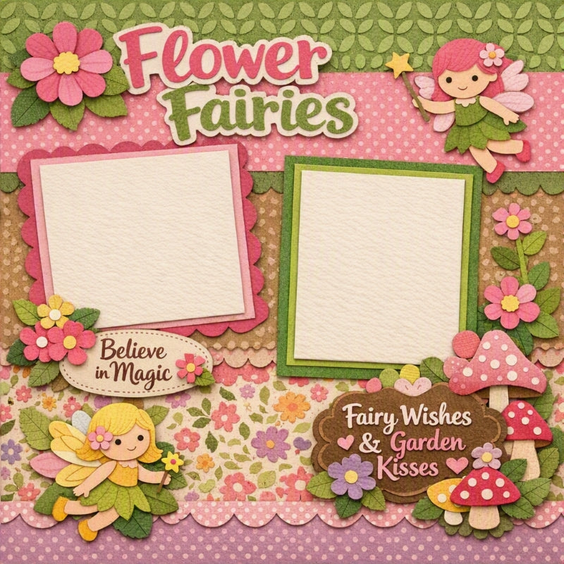 Flower Fairies-Premade Scrapbook Page