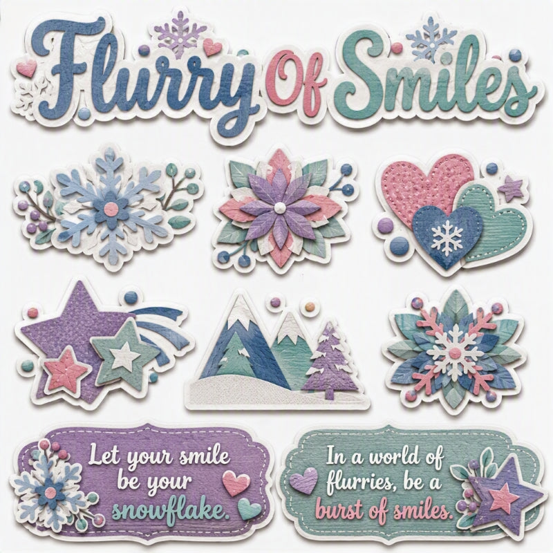 Flurry Of Smiles-Premade Cutout Set