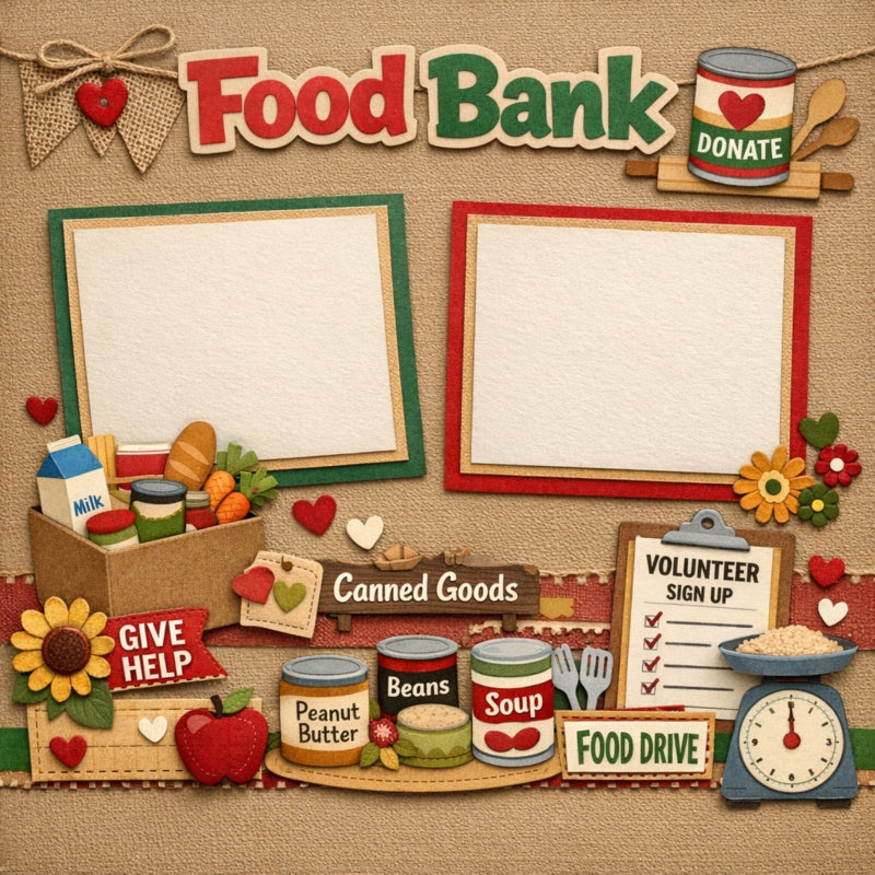 Food Bank-Premade Scrapbook Page