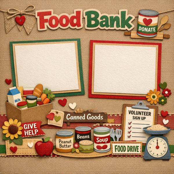 Food Bank-Premade Scrapbook Page