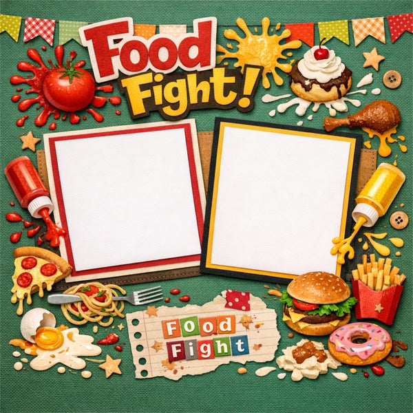 Food Fight!-Premade Scrapbook Page
