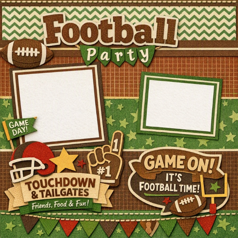 Football Party-Premade Scrapbook Page