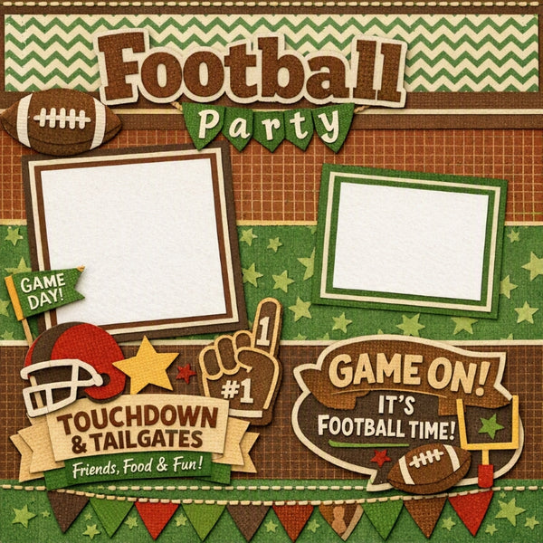 Football Party-Premade Scrapbook Page