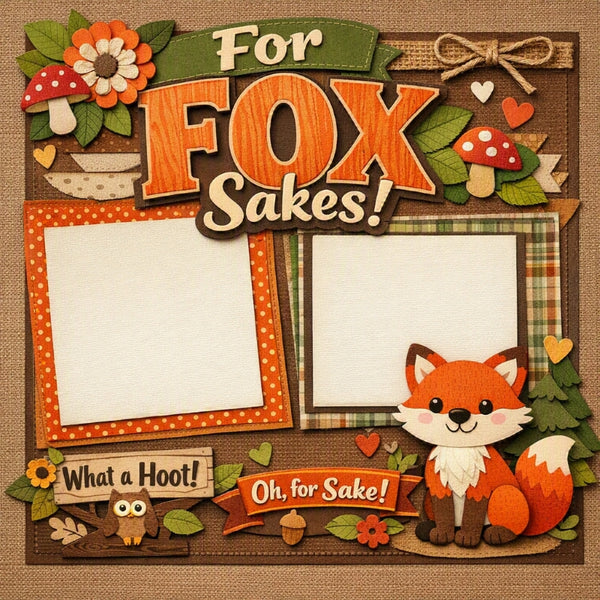 For Fox Sakes!-Premade Scrapbook Page