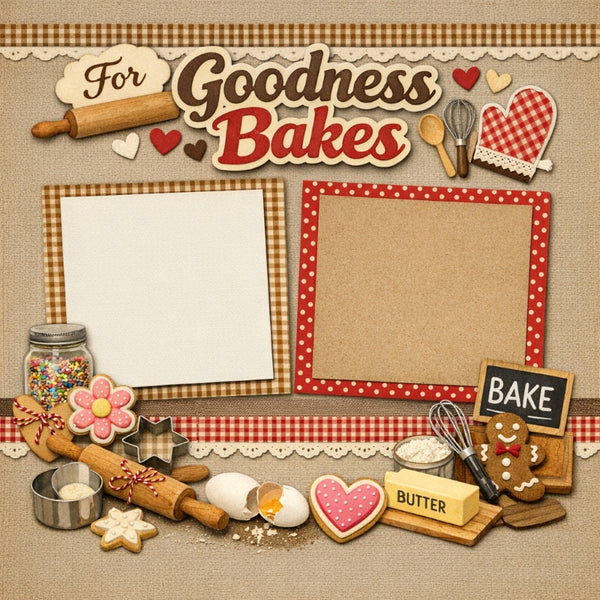 For Goodness Bakes-Premade Scrapbook Page
