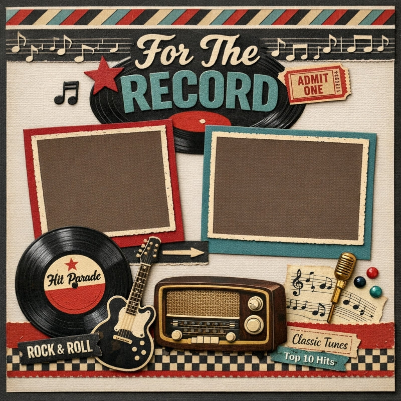 For The Record-Premade Scrapbook Page