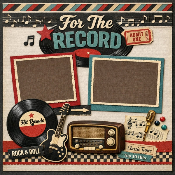 For The Record-Premade Scrapbook Page