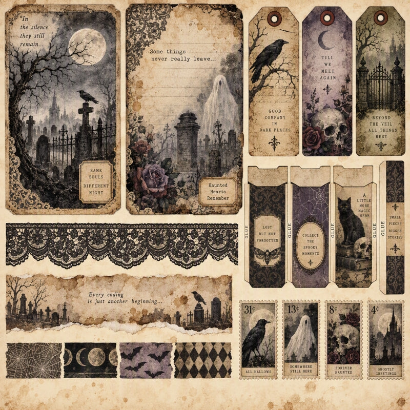 Forever Haunted-Premade Junk Journal Page