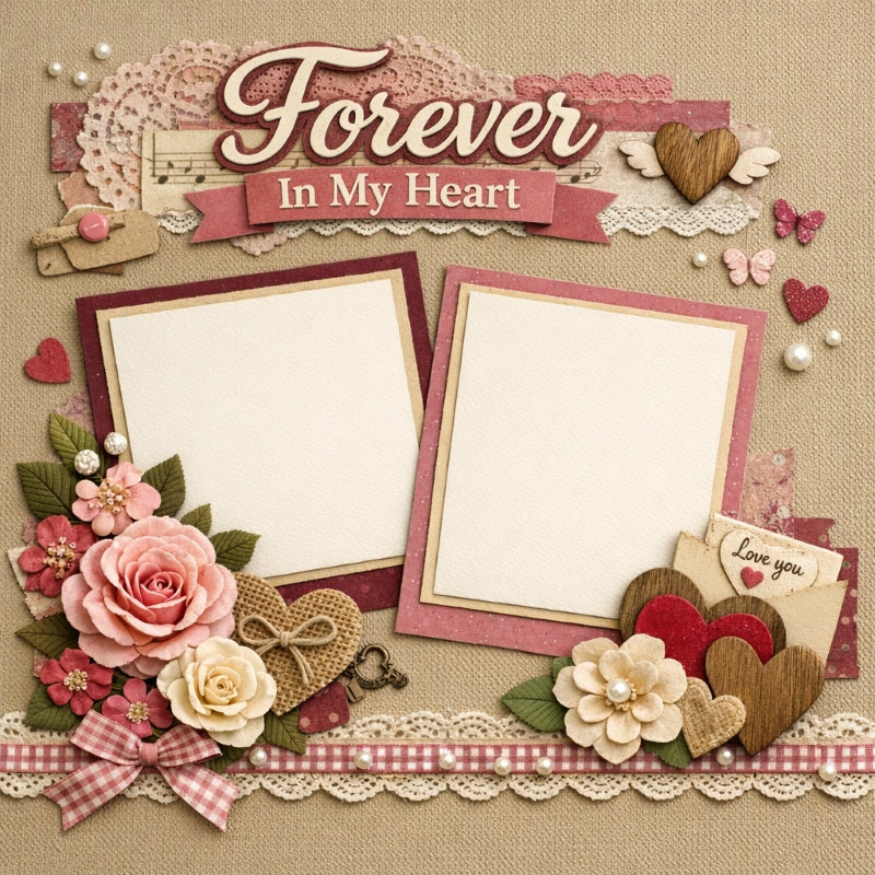 Forever In My Heart-Premade Scrapbook Page