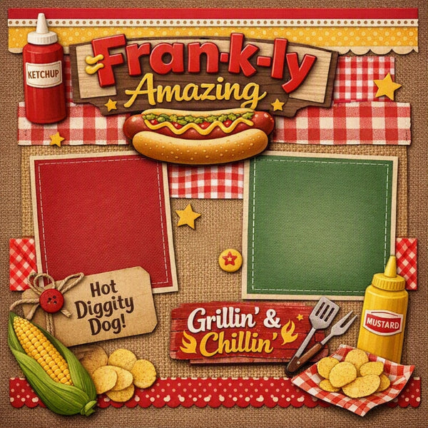 Fran-k-ly Amazing-Premade Scrapbook Page