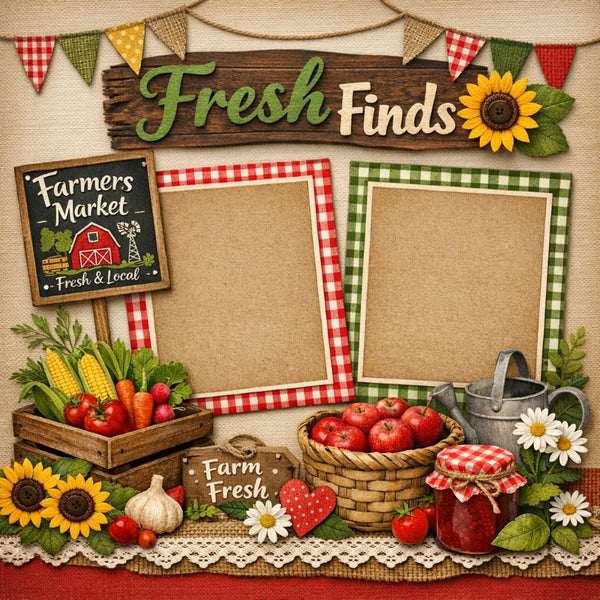 Fresh Finds-Premade Scrapbook Page