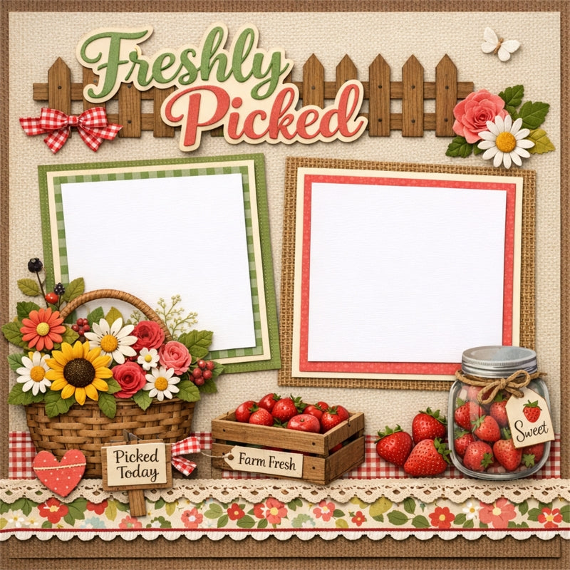 Freshly Picked-Premade Scrapbook Page