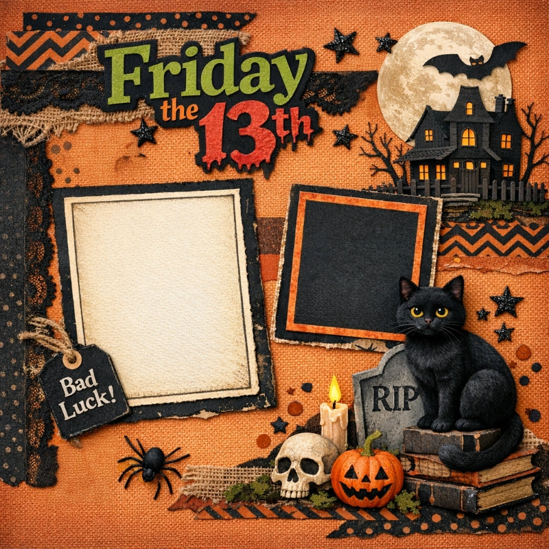 Friday The 13th-Premade Scrapbook Page