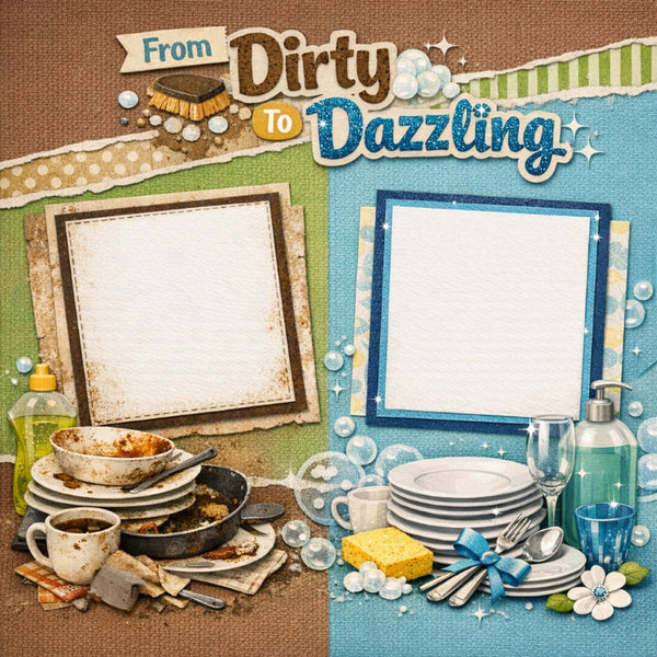 From Dirty To Dazzling-Premade Scrapbook Page