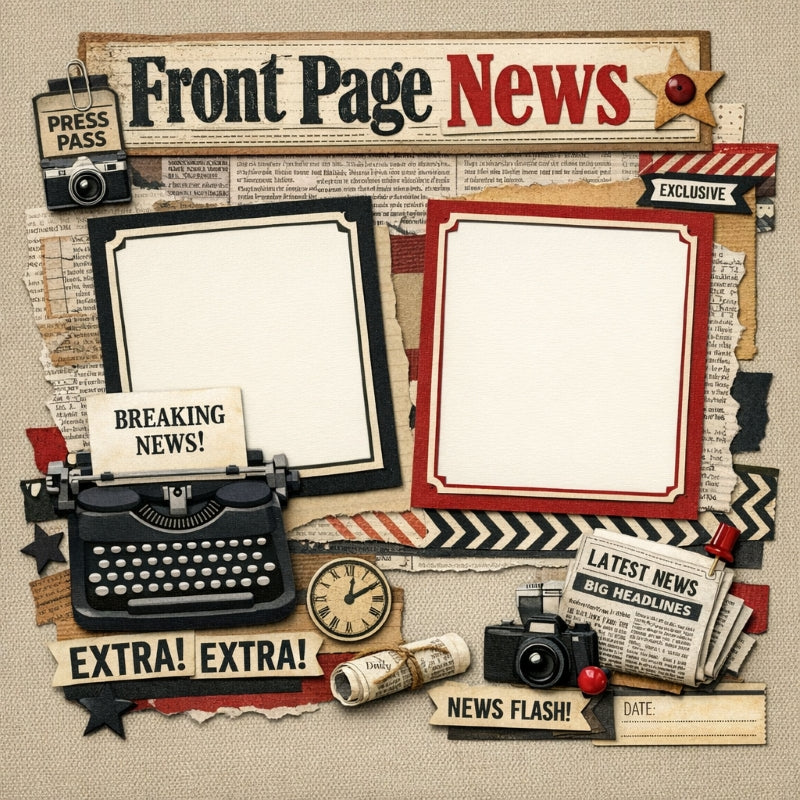 Front Page News-Premade Scrapbook Page