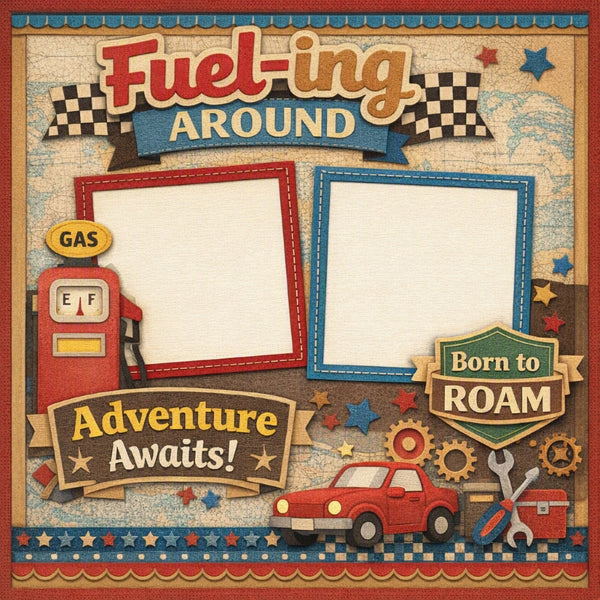 Fuel-ing Around-Premade Scrapbook Page