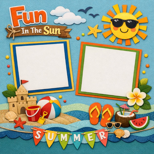 Fun In The Sun-Premade Scrapbook Page