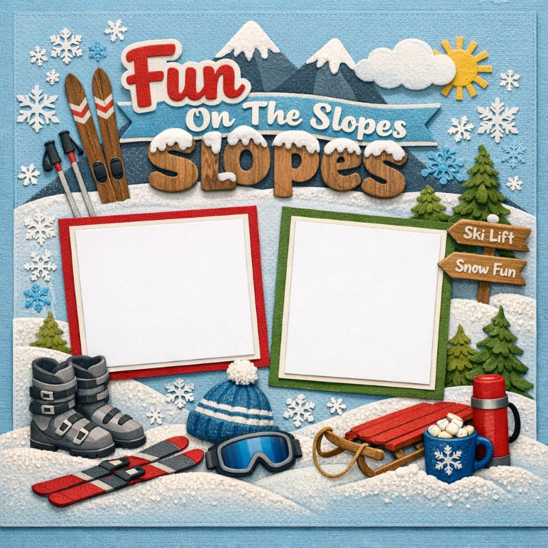 Fun On The Slopes-Premade Scrapbook Page