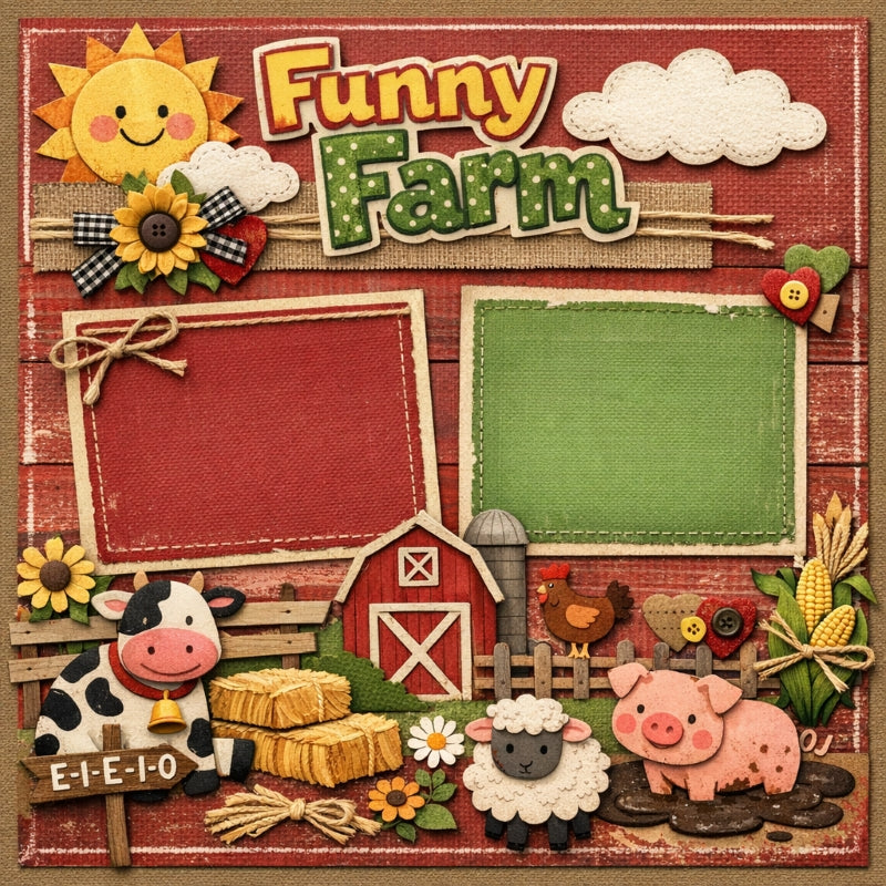 Funny Farm-Premade Scrapbook Page
