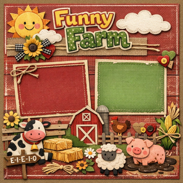 Funny Farm-Premade Scrapbook Page