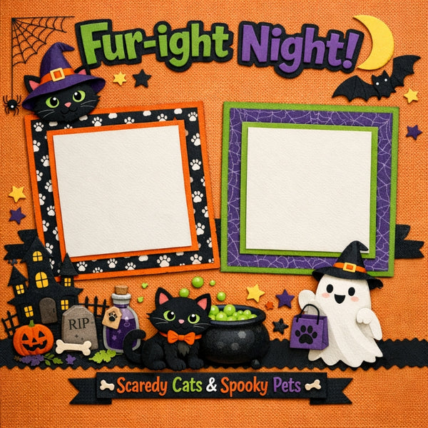 Fur-ight Night!-Premade Scrapbook Page