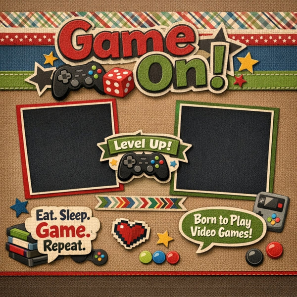 Game On!-Premade Scrapbook Page