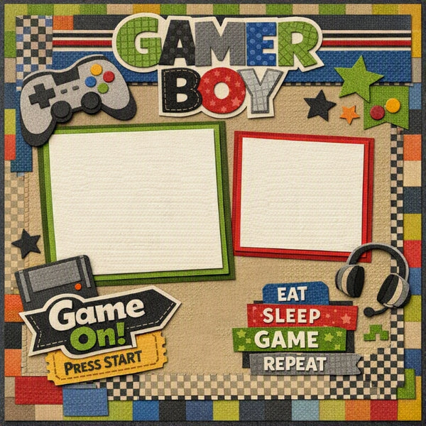 Gamer Boy-Premade Scrapbook Page