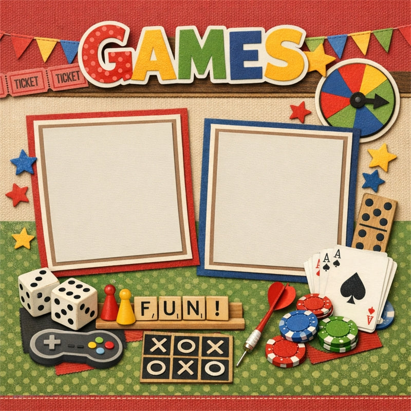 Games-Premade Scrapbook Page