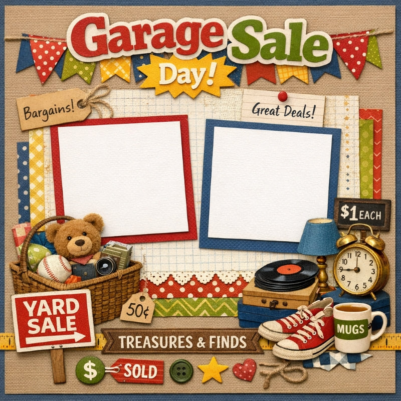 Garage Sale Day!-Premade Scrapbook Page