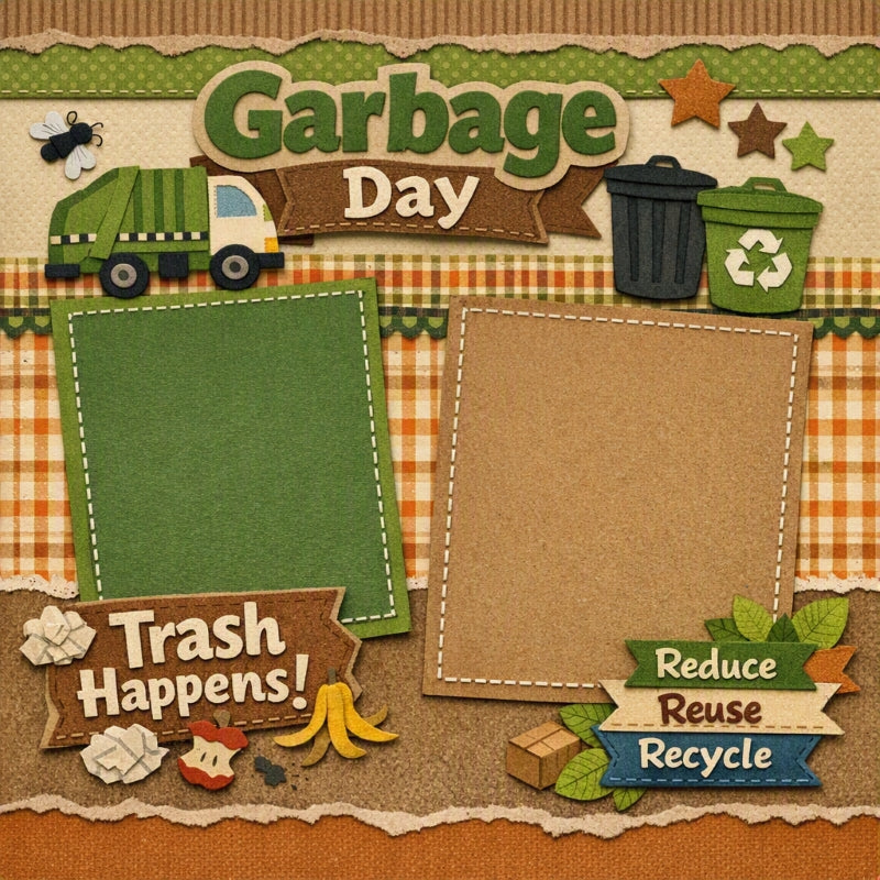 Garbage Day-Premade Scrapbook Page