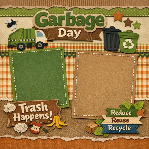 Garbage Day-Premade Scrapbook Page
