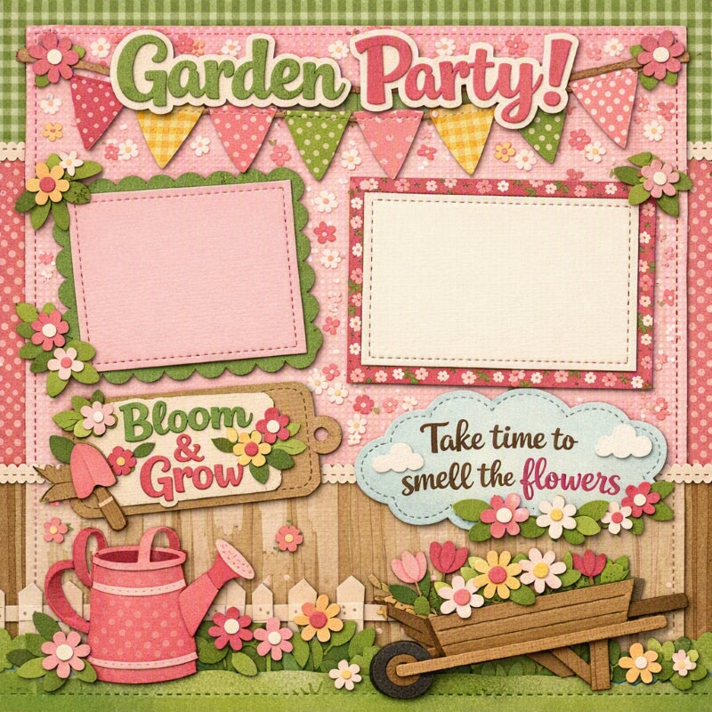 Garden Party!-Premade Scrapbook Page