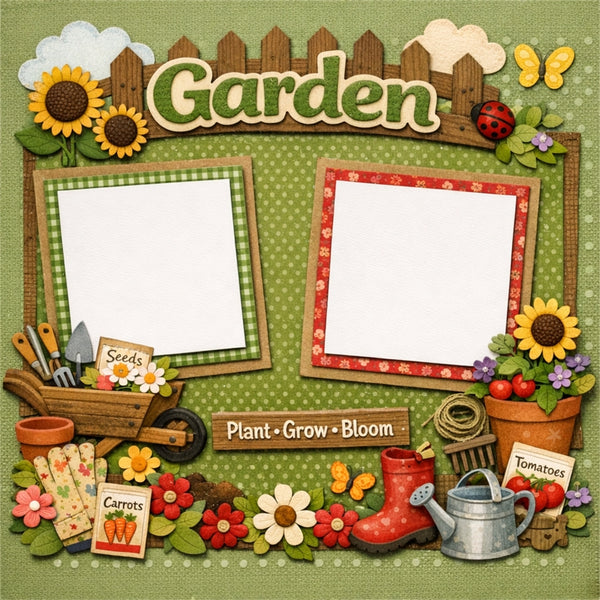 Garden-Premade Scrapbook Page