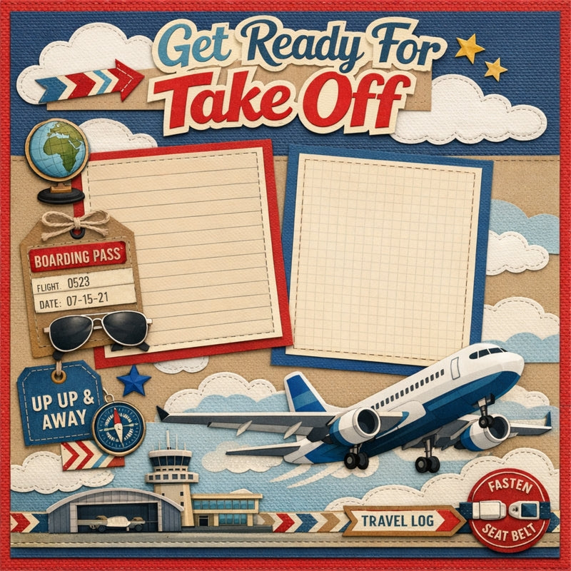 Get Ready For Take Off-Premade Scrapbook Page