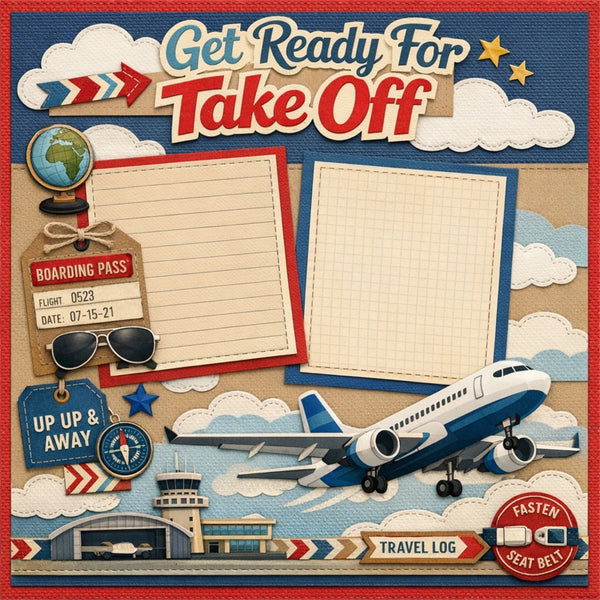 Get Ready For Take Off-Premade Scrapbook Page