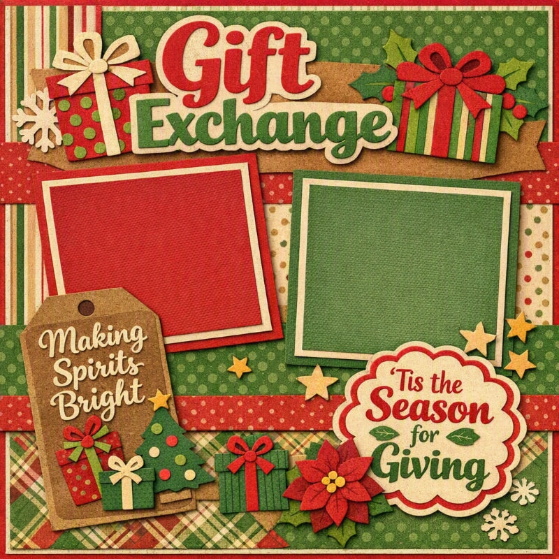 Gift Exchange-Premade Scrapbook Page