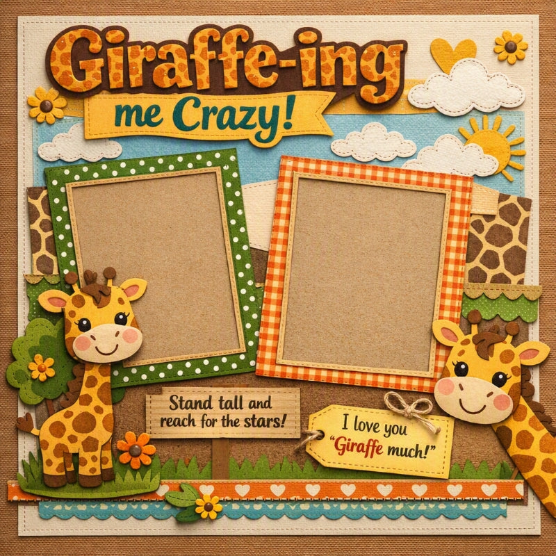 Giraffe-ing me Crazy!-Premade Scrapbook Page