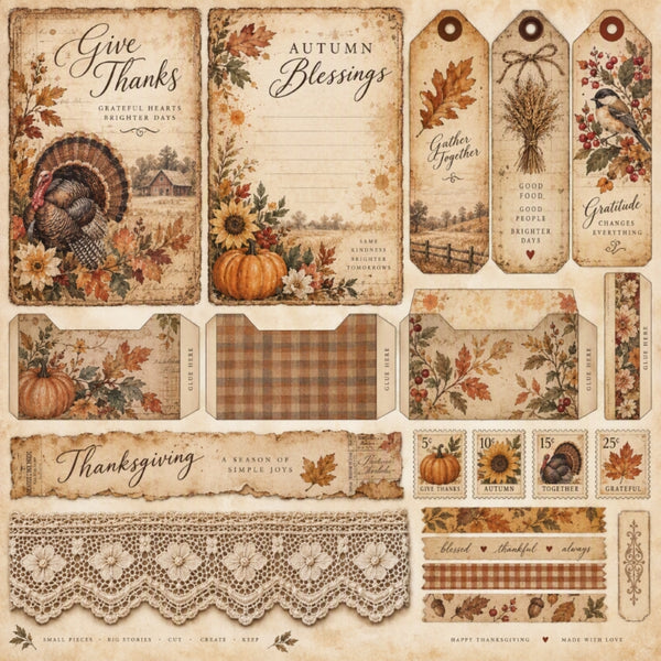 Give Thanks-Premade Junk Journal Page
