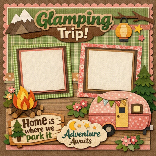 Glamping Trip!-Premade Scrapbook Page